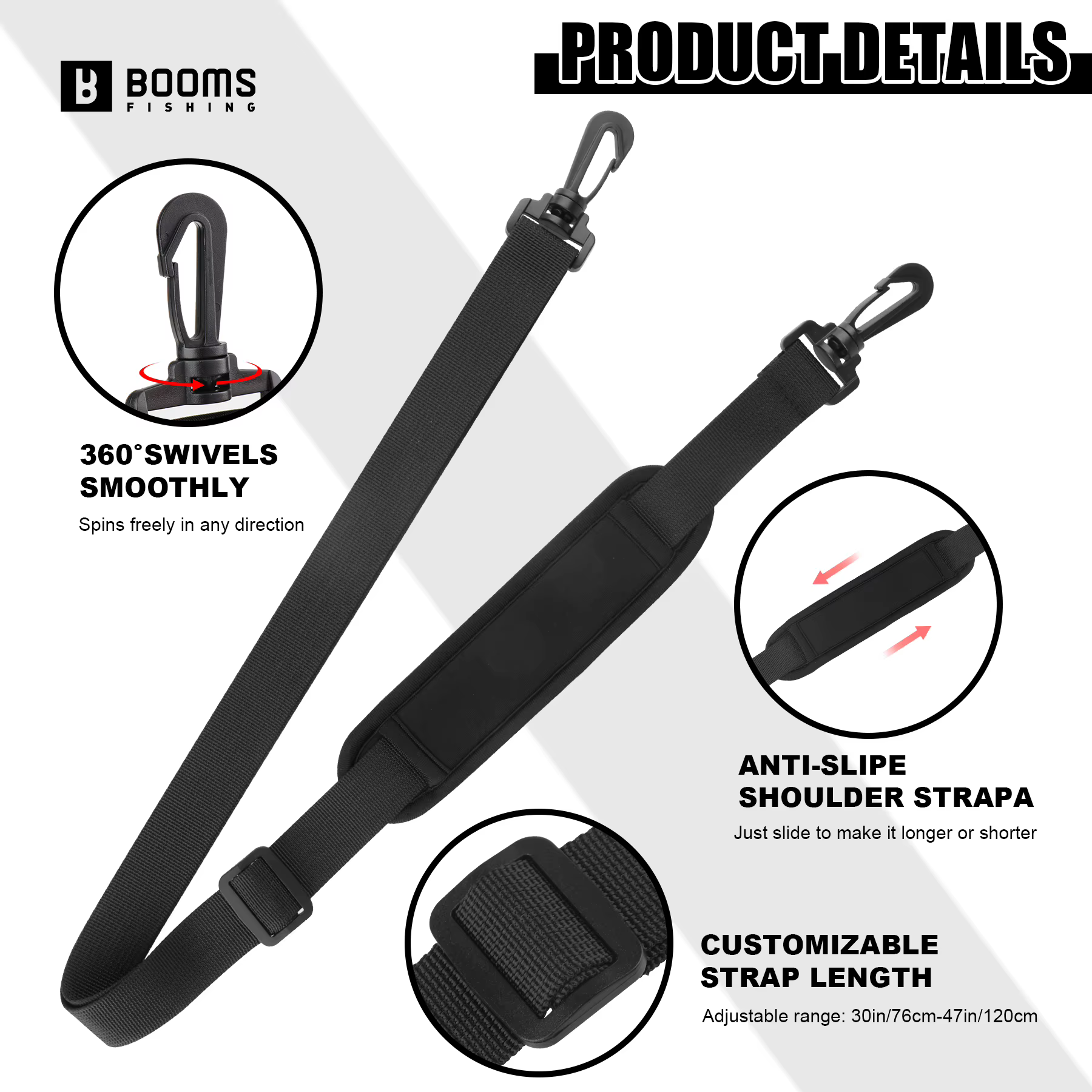 Booms Soporte de Caña Ajustable Bolsa Cinturón – Portátil Protector - imagen 2