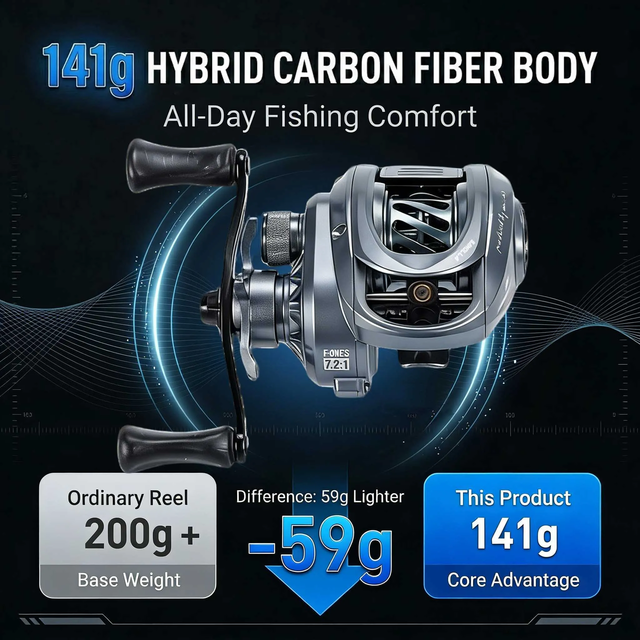 Carrete de pesca ultraligero SAMOLLA para agua salada - imagen 3