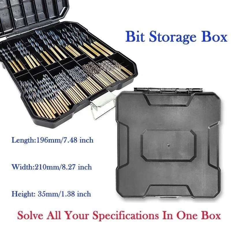 Juego completo de 99 brocas HSS organizadas en estuche