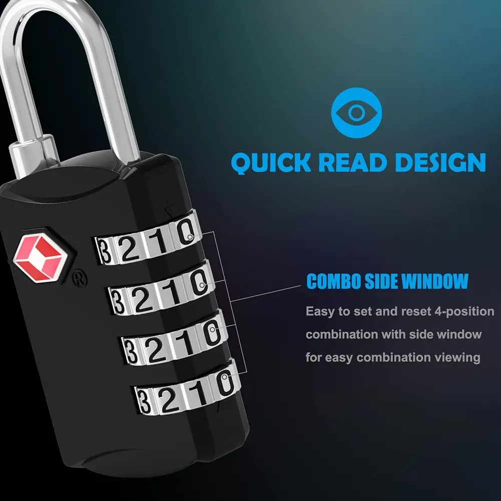 Candado de combinación TSA portátil antirrobo para equipaje - imagen 5
