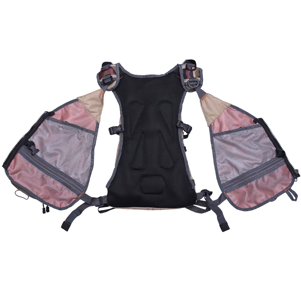Chaleco de pesca con bolsillos y mochila de malla para accesorios - imagen 4