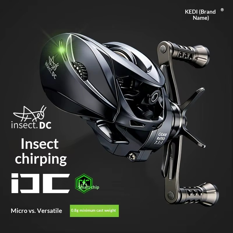 Carrete KEDI Insect Sound DC para Pesca – 7.1:1 y 5kg Freno