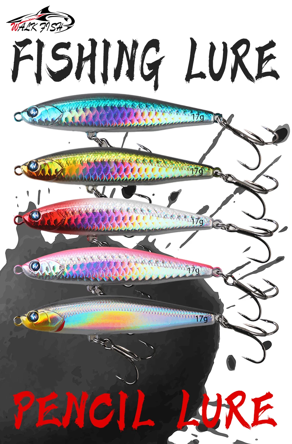 Stickbait tipo lápiz para pesca en agua salada