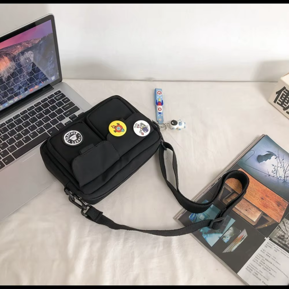 Bolso bandolera vintage unisex de gran capacidad con colgante - imagen 5