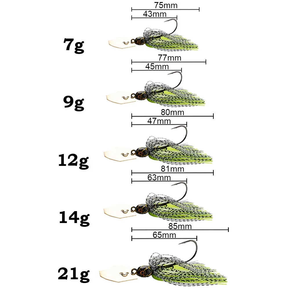Spinnerbait Chatter sin malezas hojas metal
