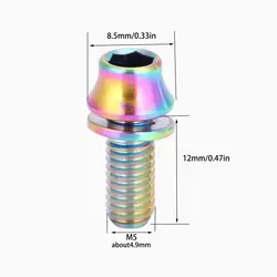 Tornillo Titanio M5x12mm para Portabidones Bicicleta con Arandela