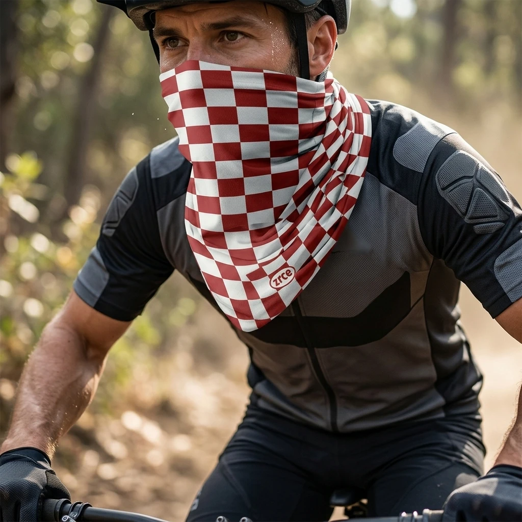 Diadema deportiva transpirable a cuadros sin costuras para ciclismo - imagen 3