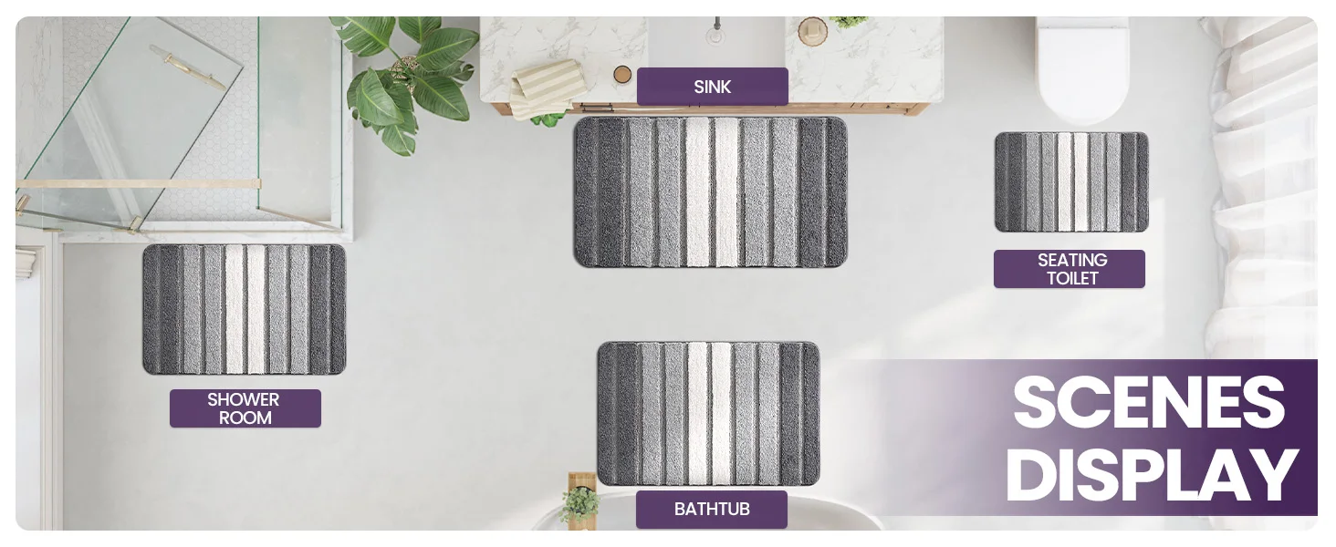 Textura suave de alfombra de microfibra para baño