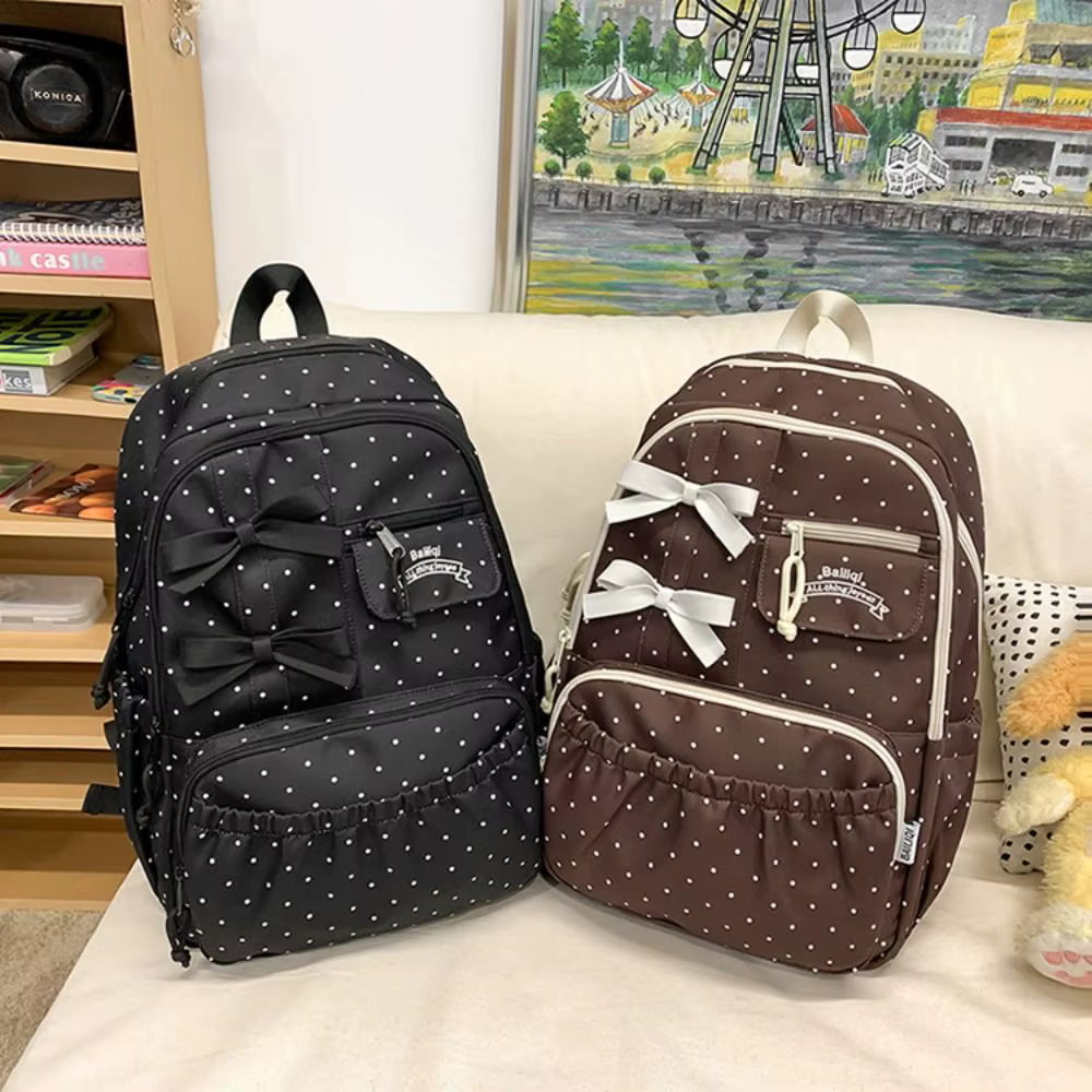 Mochila Escolar Anti-robo para Niñas con Lazo y Múltiples Compartimentos