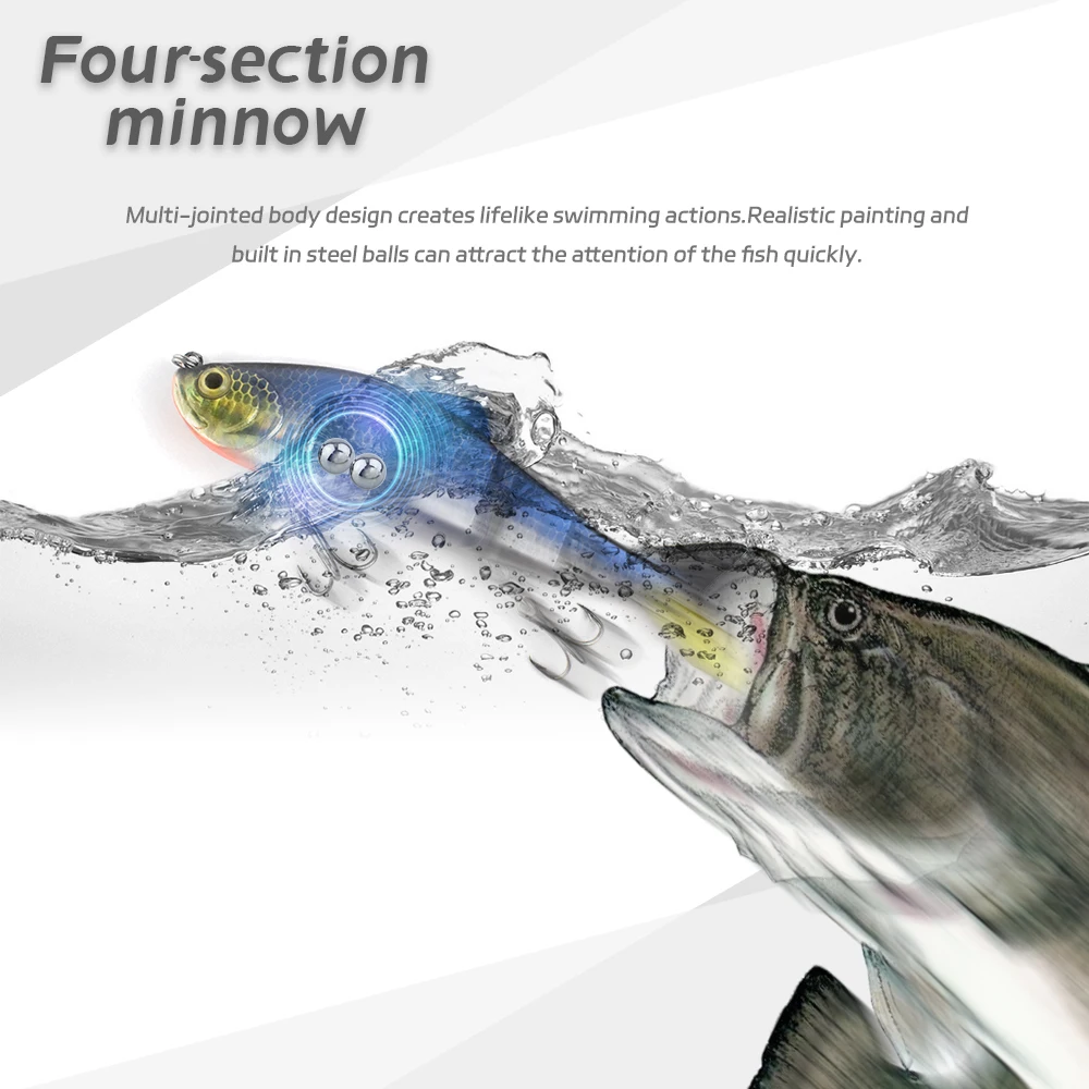 Swimbait articulado que se hunde – Señuelo duro para mar salado - imagen 3