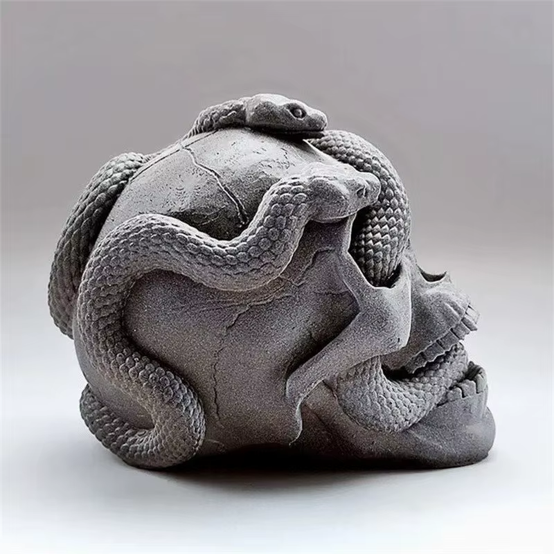 Molde silicona para vinilos de pesca – Cabeza serpiente y calavera - imagen 2