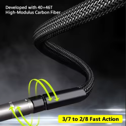 Caña Hera en Carbono 40T/46T – Portátil para pesca en corriente