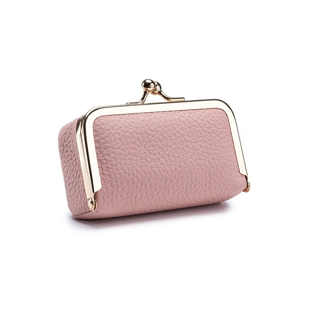 Bolsa cosmética Kiss Clasp mini con espejo y cuero - imagen 3