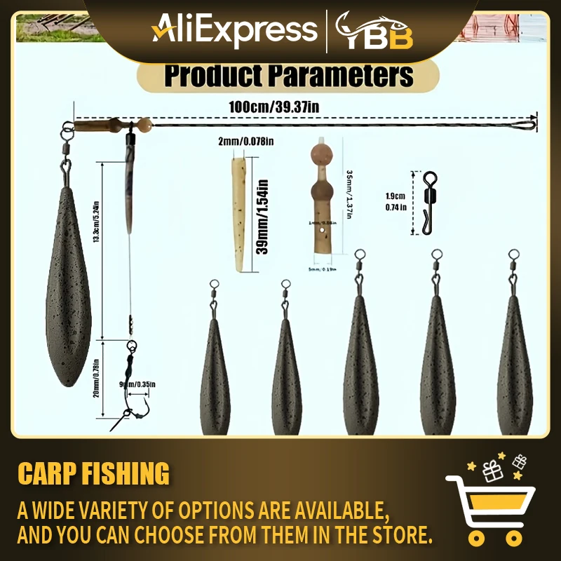 Set de pesca para carpas con sistema helicopter y ronnie rig