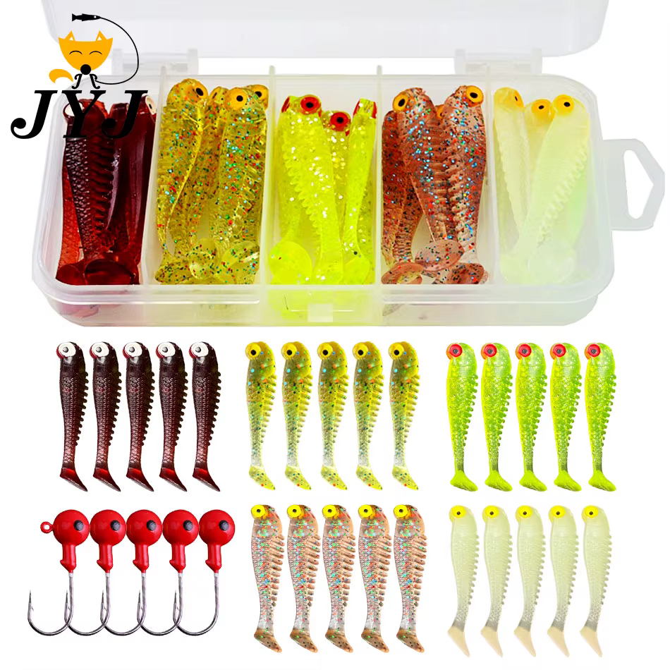 Cabezas plomadas jig head 7 cm y 5,5 cm para vinilos