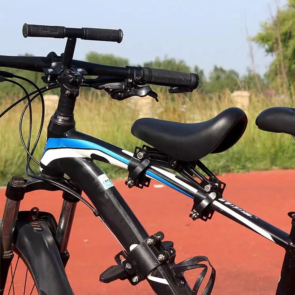 Asiento delantero bicicleta con manillar desmontaje rápido negro