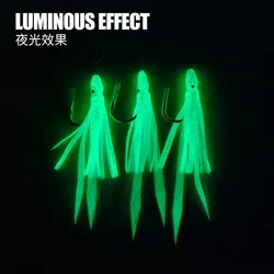 Anzuelos Jig Head luminosos alta resistencia para calamar y pulpo