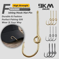 9KM Gancho de pesca para sombrero de acero alto carbono, clip