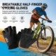 Guantes antideslizantes medio dedo transpirables para pesca y ciclismo - imagen 3