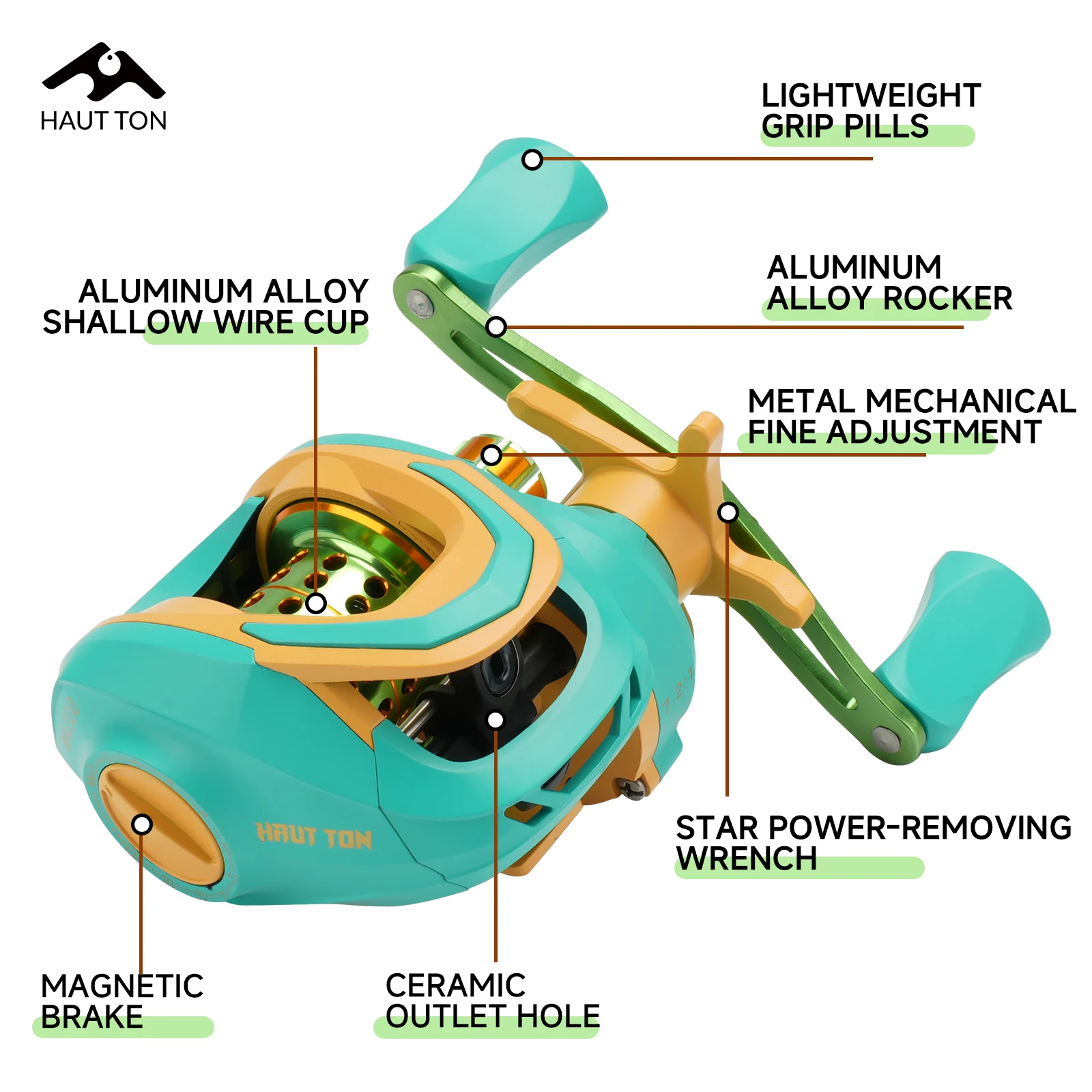 Carrete Baitcasting MA – Freno magnético y brazo basculante - imagen 5