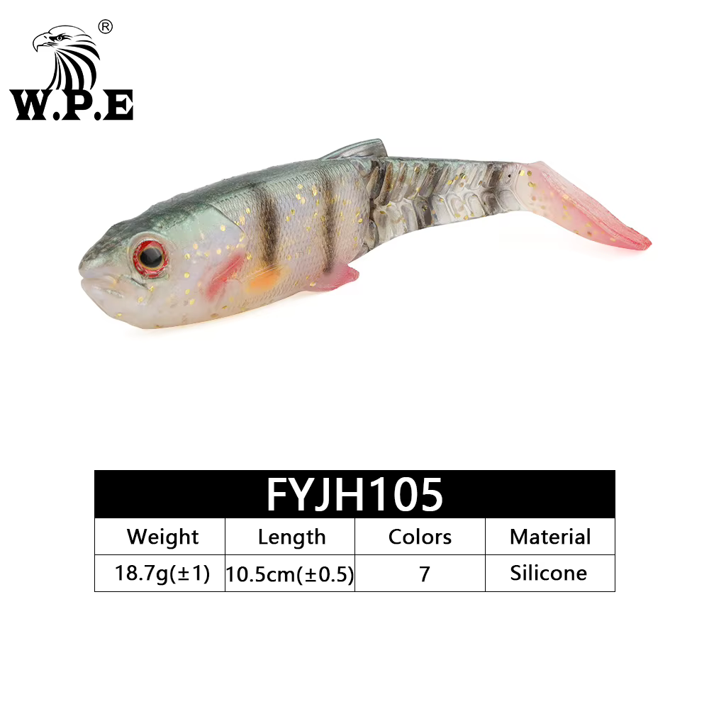 Swimbait W.P.E para lubina – Señuelo silicona natural - imagen 2
