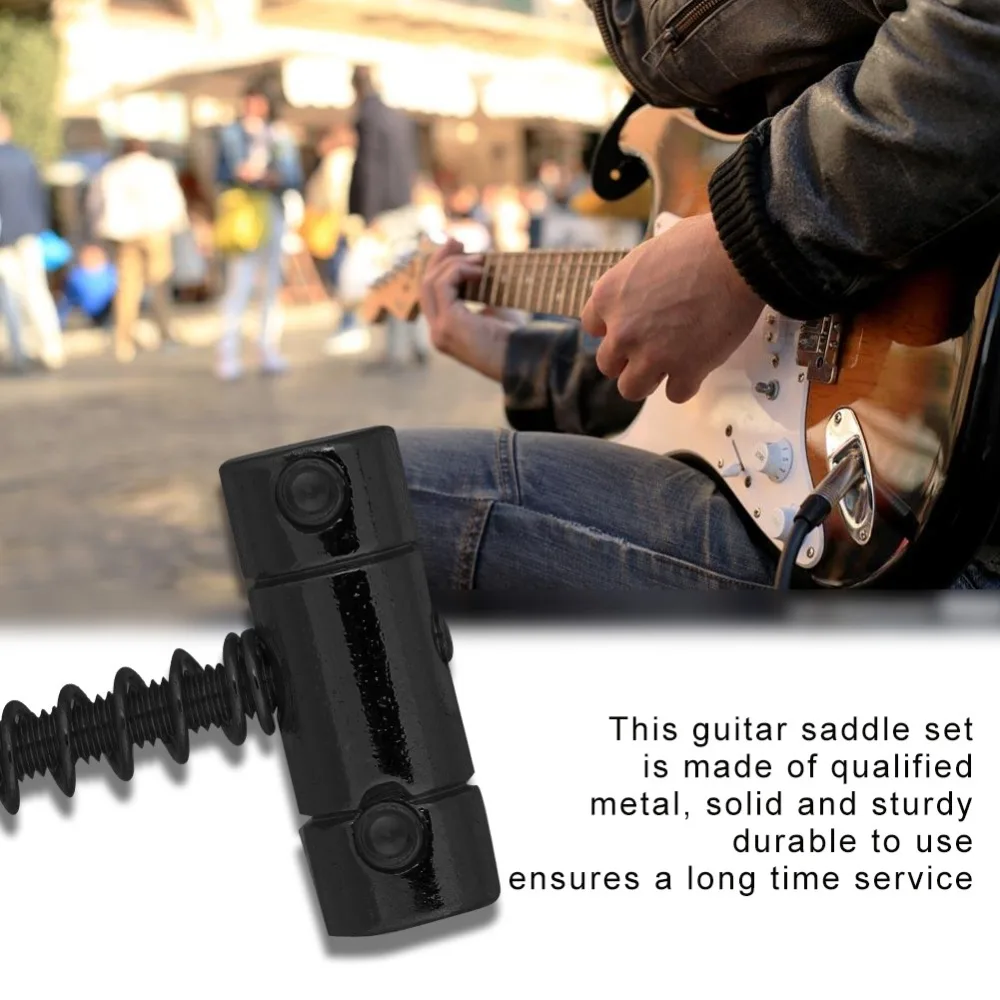 Sillines de puente metálicos negros premium para guitarra eléctrica