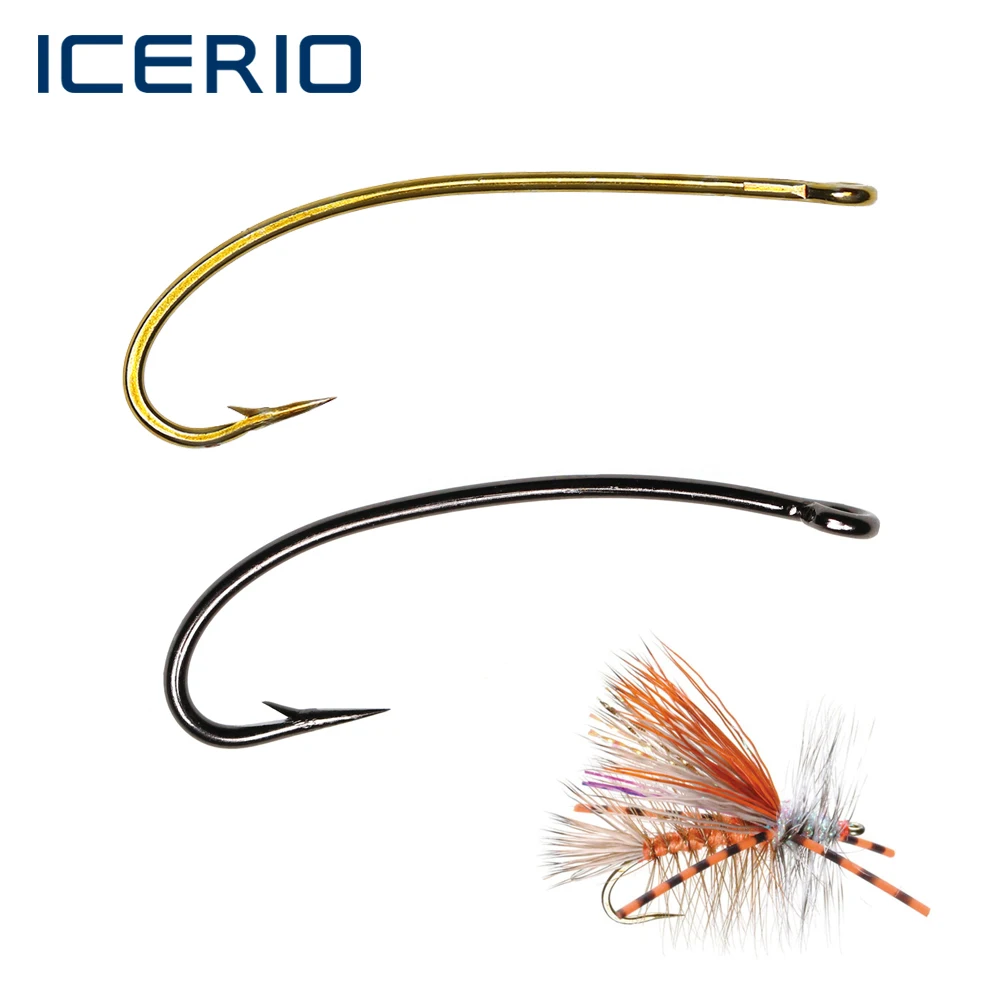 Anzuelo Stonefly ICERIO 3X – Vástago largo curvo para mosca seca