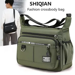 SHIQIAN bolso cruzado hombre gran capacidad múltiples bolsillos moda