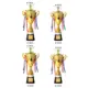 Trofeo de oro multitamaño para pesca, copa dorada personalizable