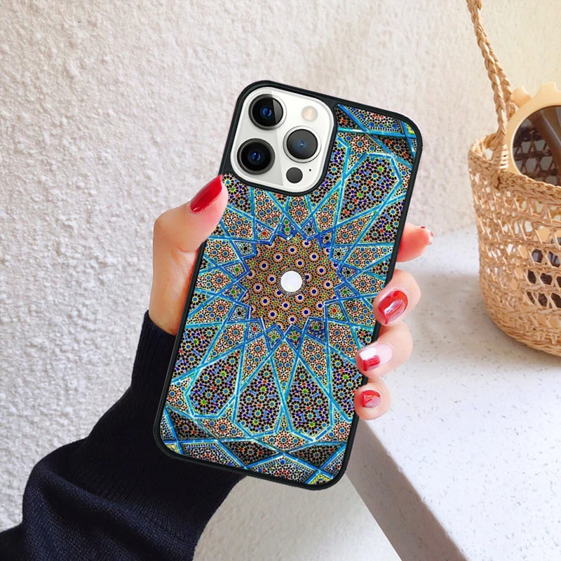 Ángulos adicionales de la funda retro floral con mandala