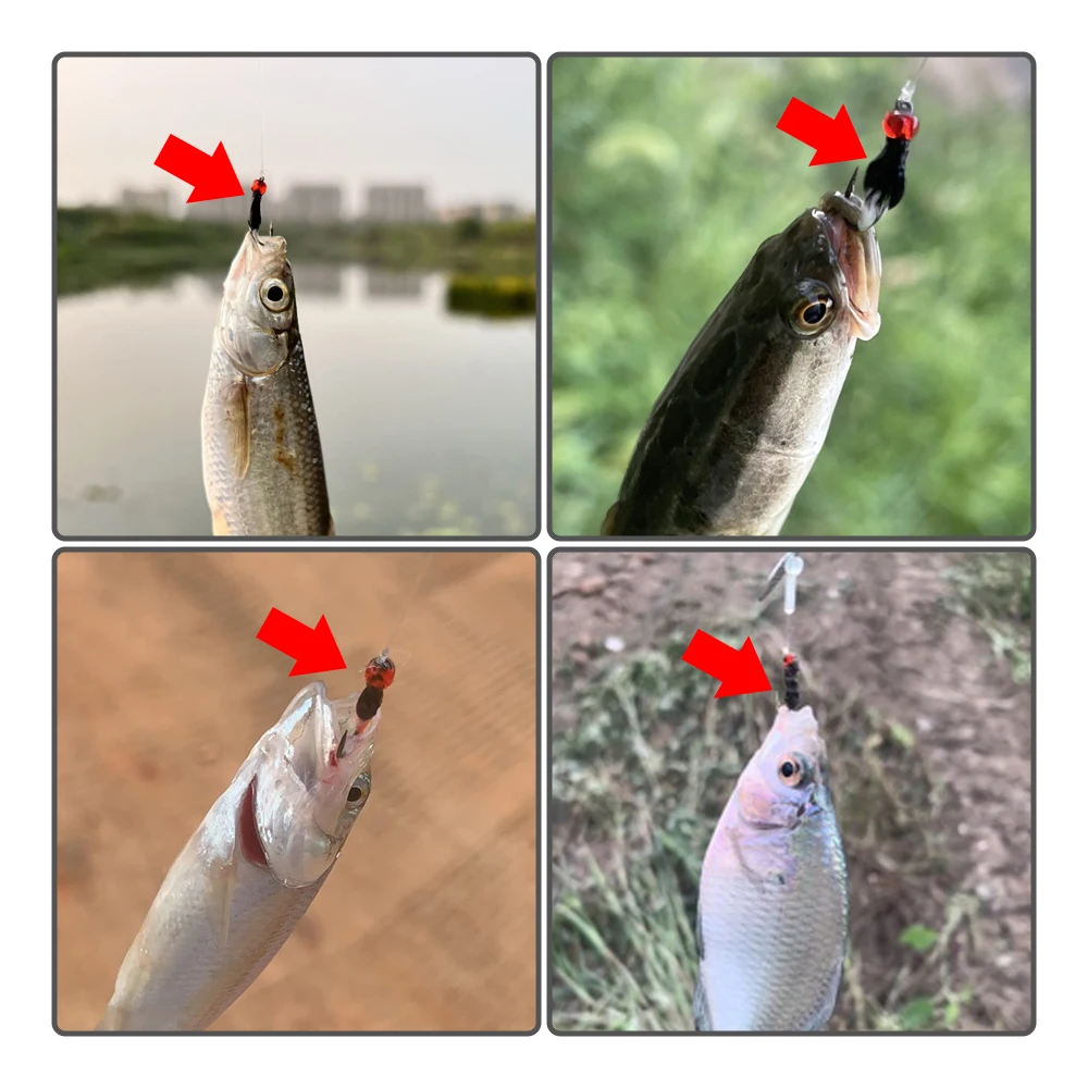 Anzuelos triples para pesca con mosca - Plumas de trucha - imagen 2