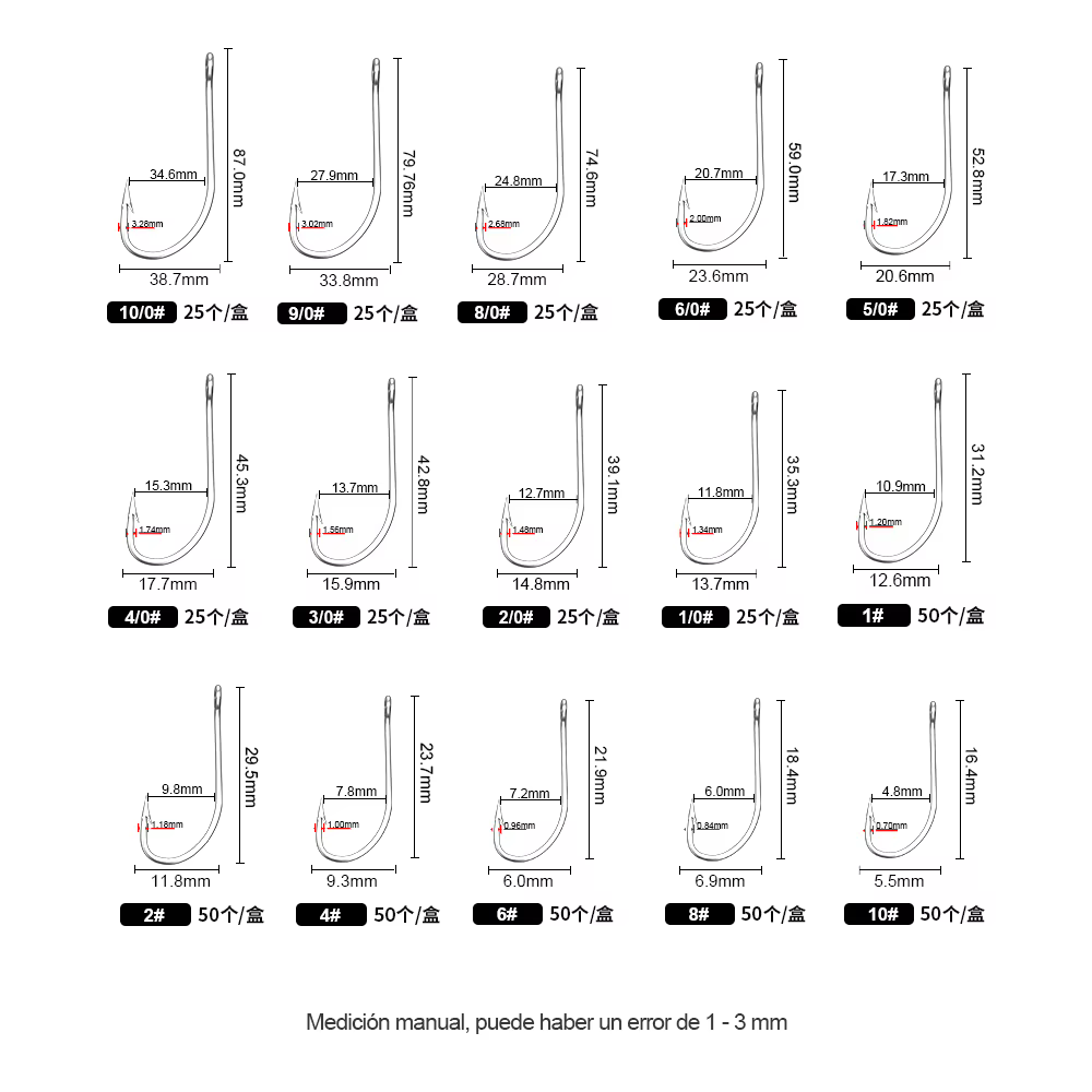 FTK Anzuelos de carpa con púas – Acero inoxidable alto carbono - imagen 2