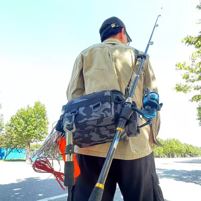 Bolso bandolera pesca con riñonera y caja de señuelos - imagen 3