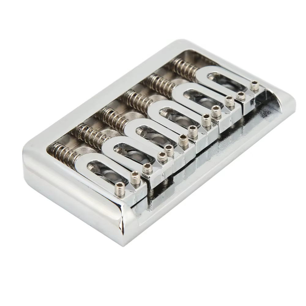 Puente de Guitarra Eléctrica Plateado 76 mm con Sillín en U - imagen 3
