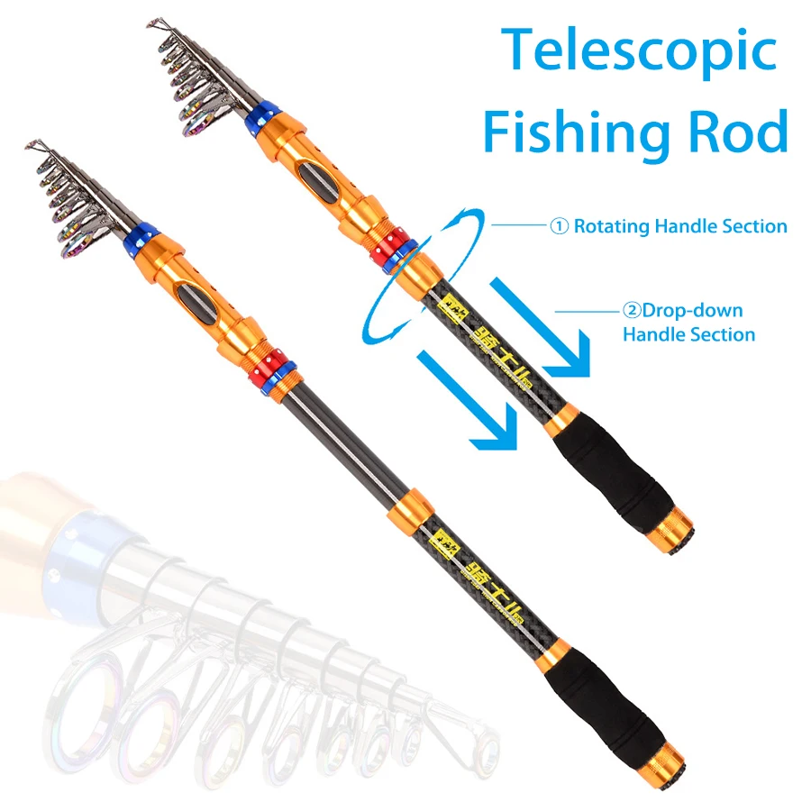 Caña telescópica de fibra de carbono para pesca deportiva - imagen 3
