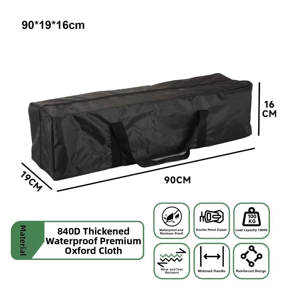 Bolsa de pesca en tela Oxford negra – Almacenaje para exterior y viaje - imagen 3