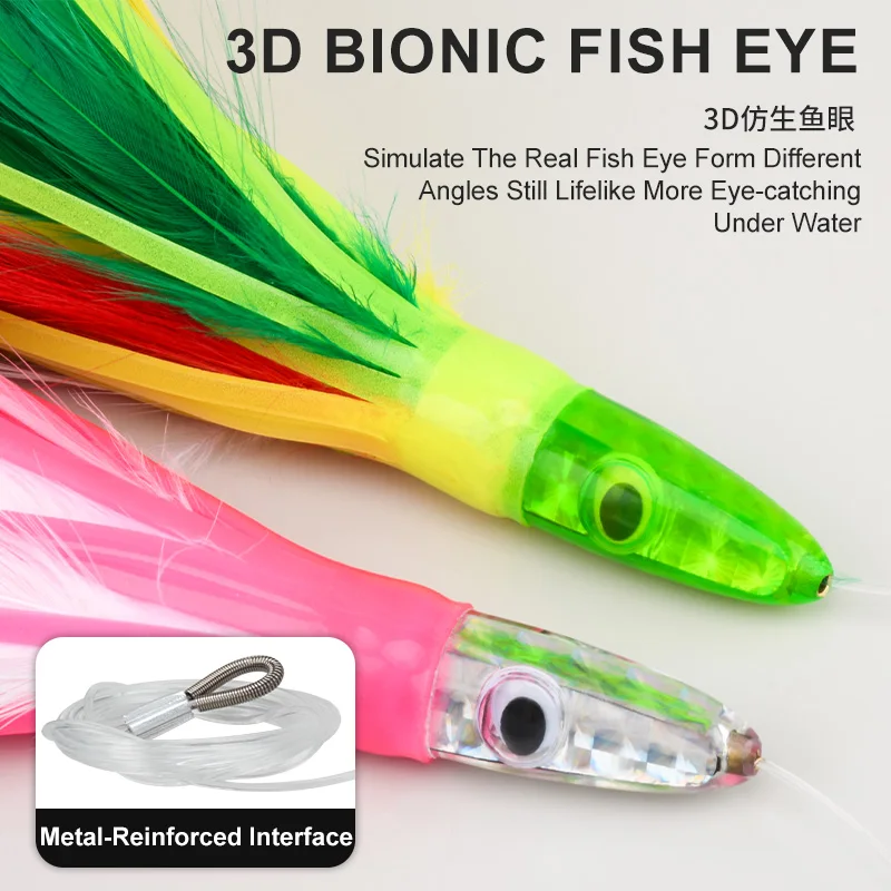 Señuelo de pulpo suave trolling Obsession TR008 – plumas Sea Bird - imagen 2