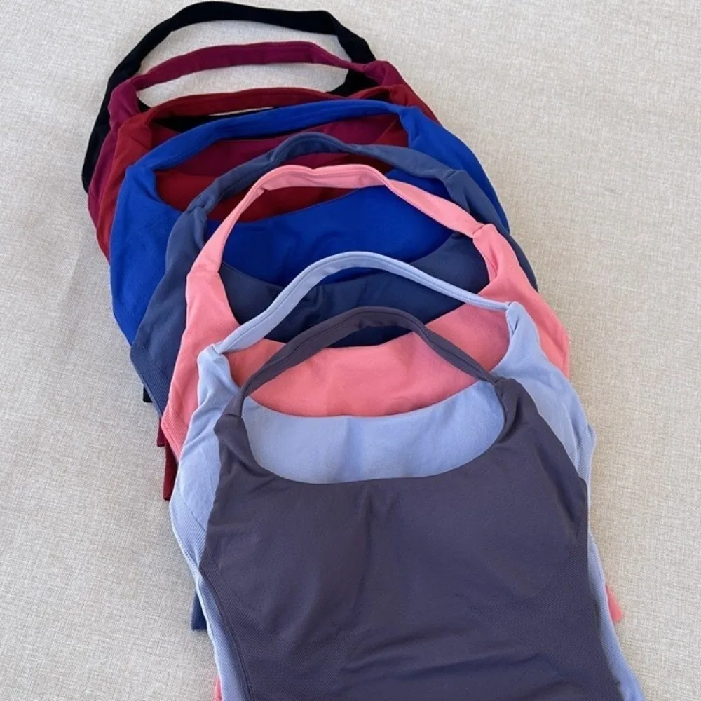 Chaleco deportivo sin costuras transpirable con tirantes al cuello