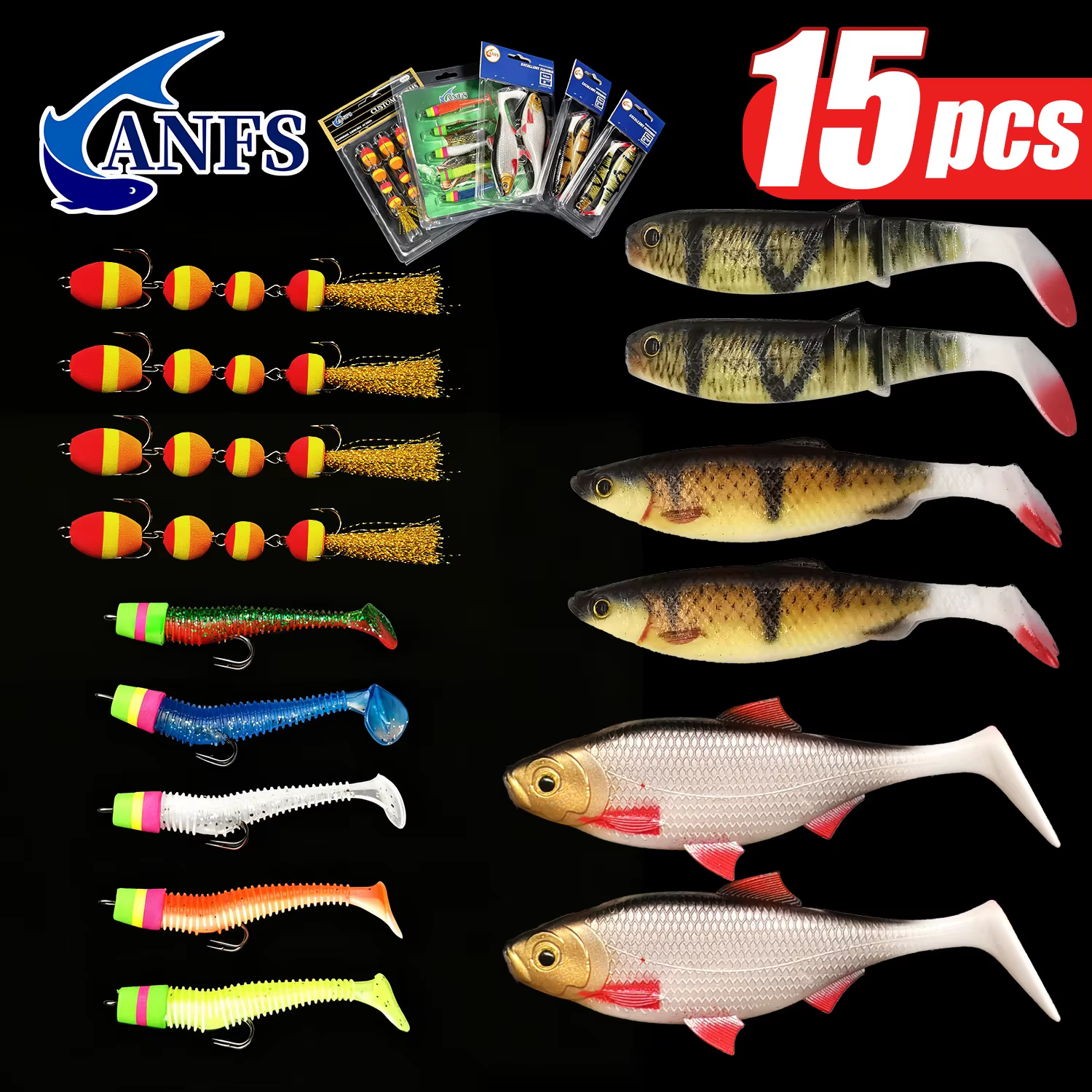 Set 15 Señuelos ANFS – Perca, Lucio y Carpa - imagen 3