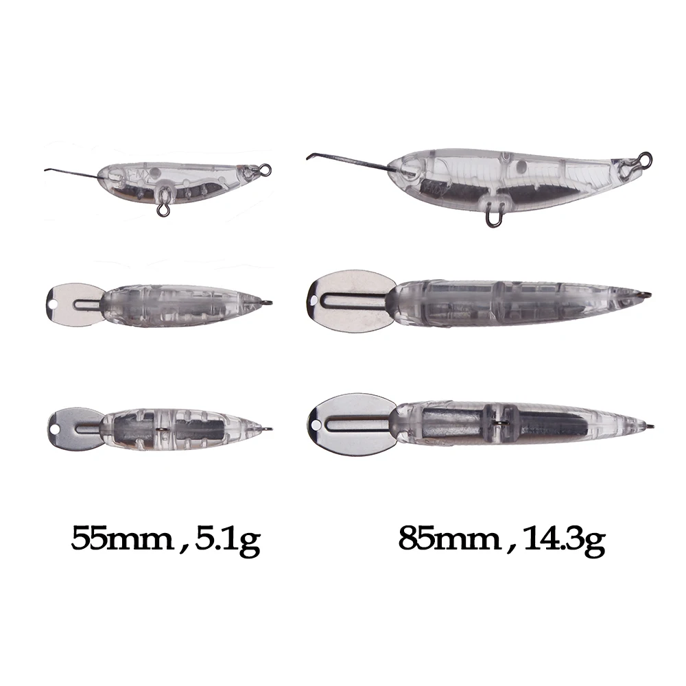 Chan'sHuang señuelo Minnow sin pintar de metal con labio - imagen 5