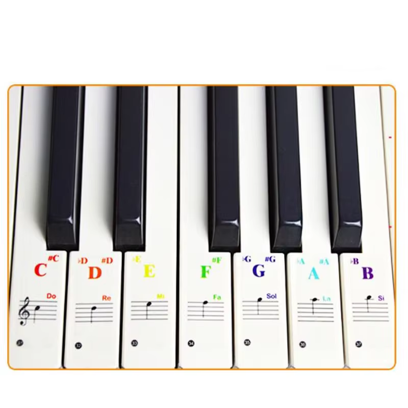 Pegatinas para teclado de piano – Símbolos y notas adhesivas transparentes - imagen 5