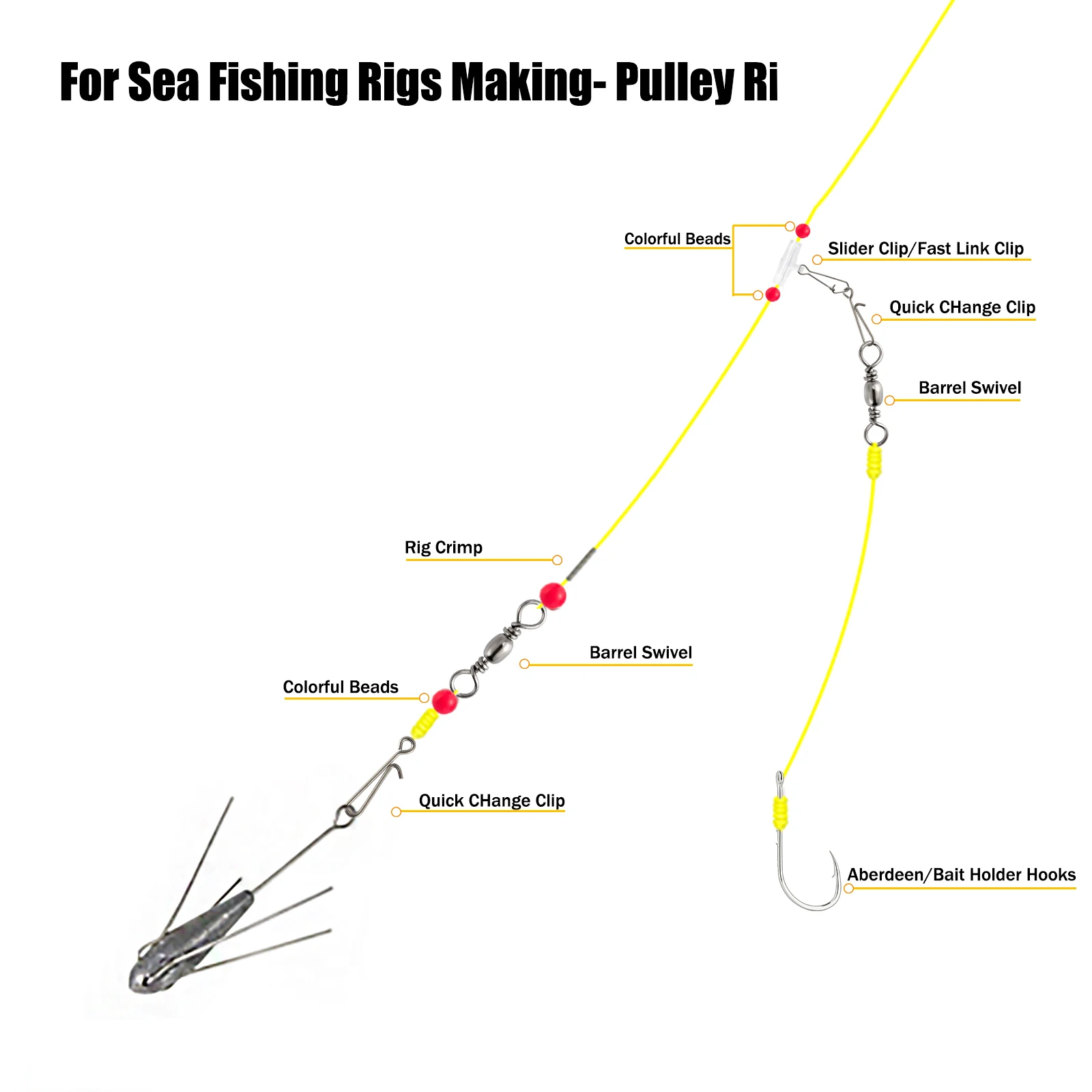 Kit pesca surf completo: aparejo con anzuelos y emerillones - imagen 4