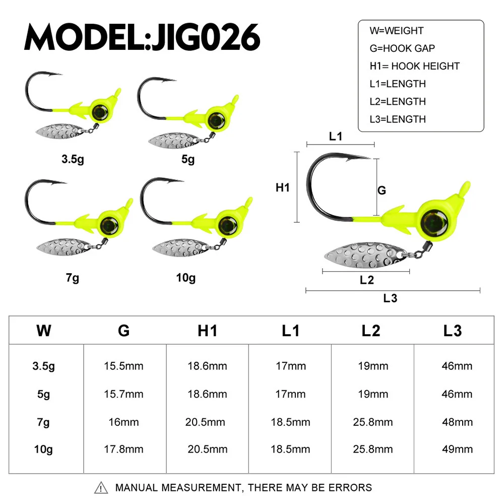 Jig Head con lentejuelas giratorias – Anzuelo para pesca con vinilo - imagen 5