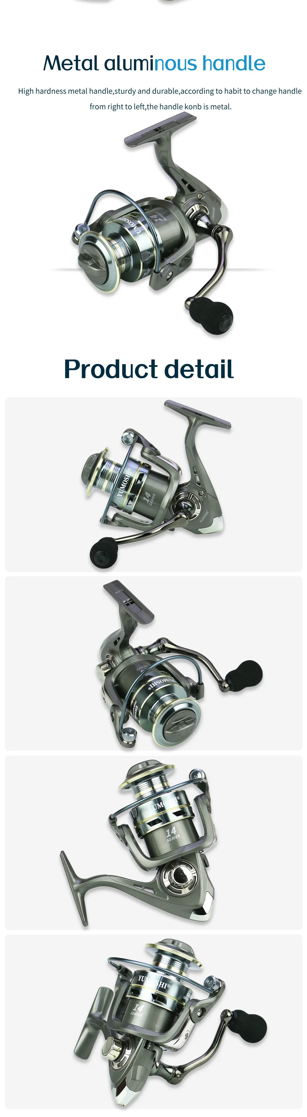 Detalle de la bobina del carrete de pesca GLS