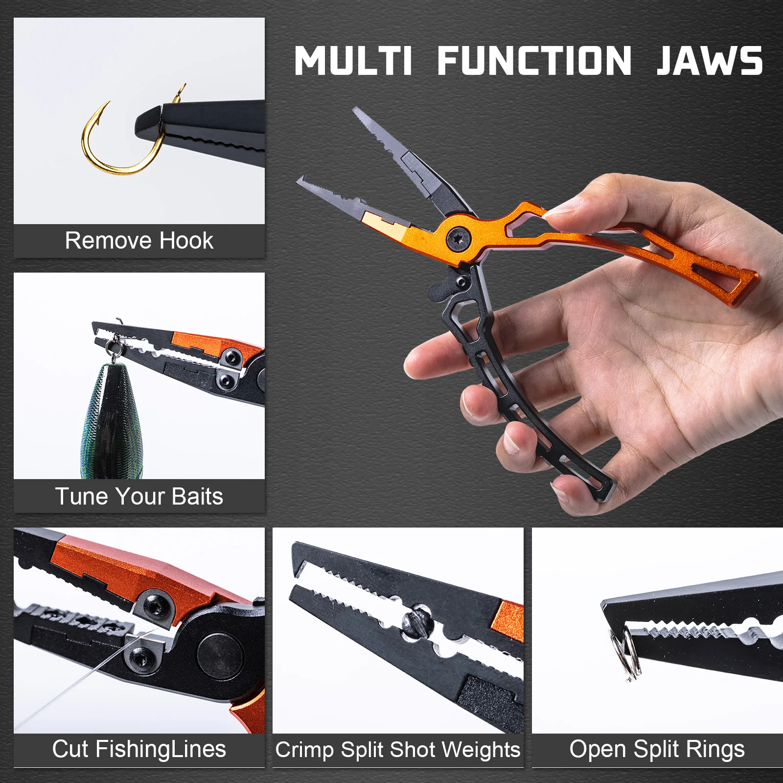 Pinza para peces para un manejo más controlado