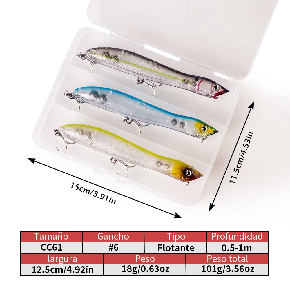 Señuelo de superficie tipo lápiz Popper artificial para pesca deportiva - imagen 5