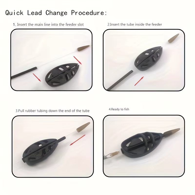 Kit Method Feeder en Línea – Aleación Zinc para Pesca de Carpa - imagen 3