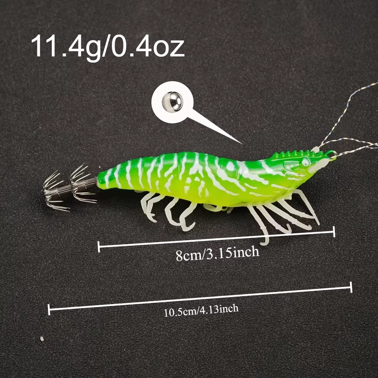 Señuelos UV Camarón Luminosos – Cebo para Pesca Nocturna de Calamar y Pulpo - imagen 3