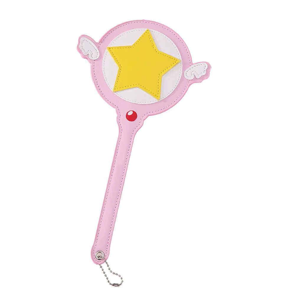 Funda para cartas anime de cuero PU con varita mágica y alas - imagen 2