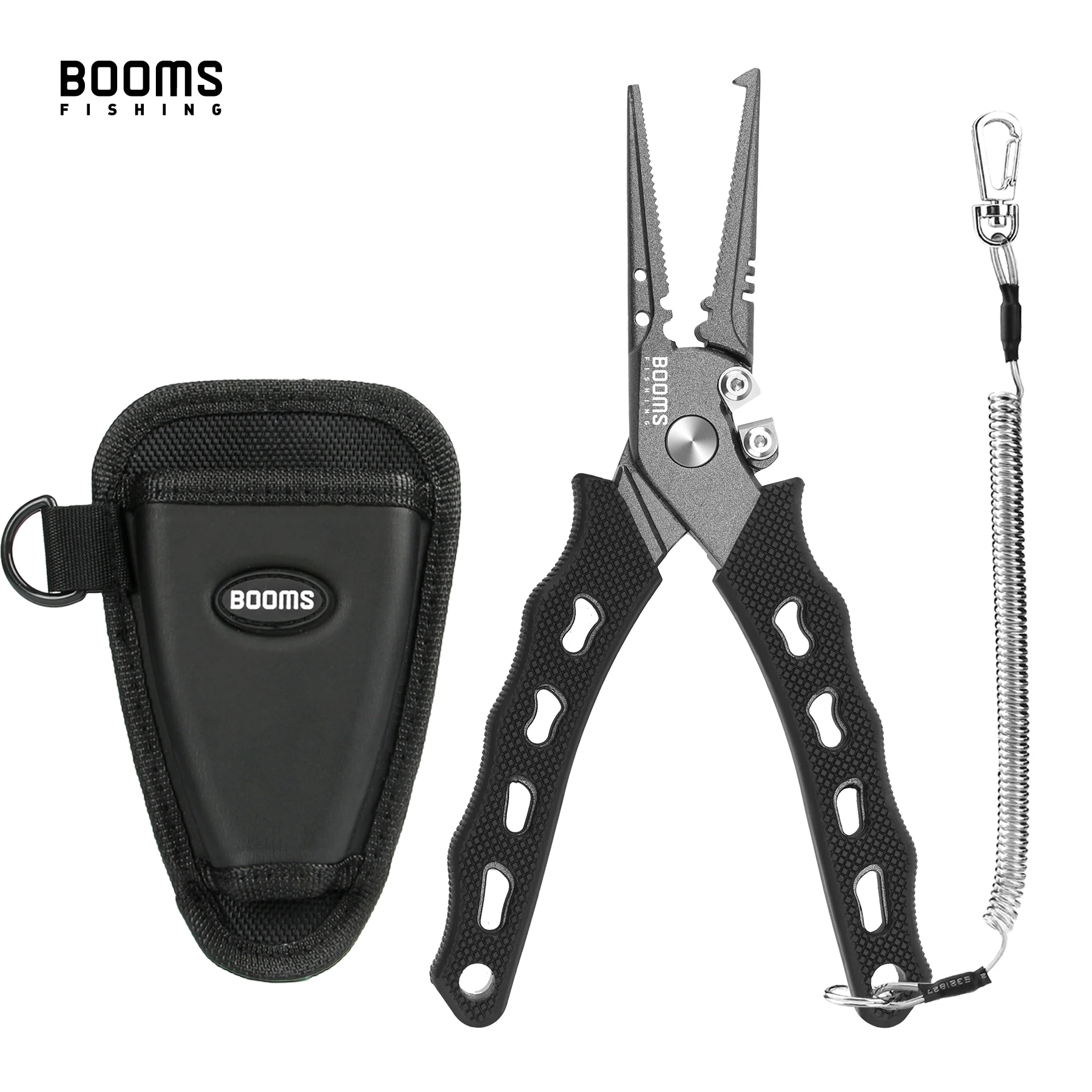 Alicates Booms Fishing F07 en acero inoxidable con mango antideslizante